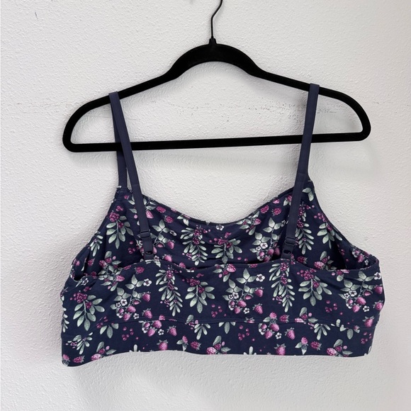 Cotton Bralette – XXL – Duluth Trading CO. Blackberry Floral – NWOT - Picture 2 of 4
